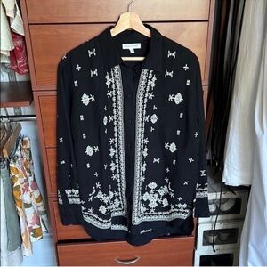 NWT Banana Republic Oversized Embroidered TENCEL™-Linen Shirt